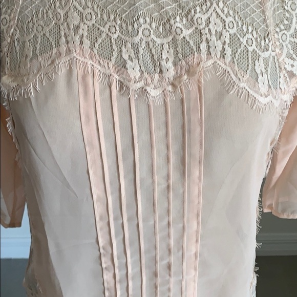 LC LAUREN CONRAD BALLET PINK LACE BLOUSE GU SZ XS - Picture 3 of 10